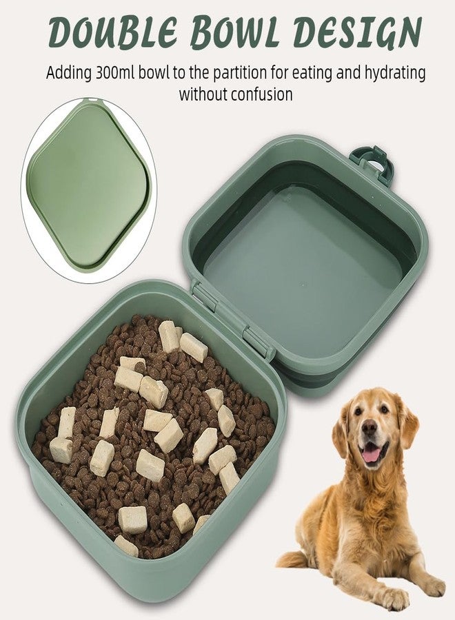 ZIBUYU® 2-in-1 Collapsible Pet Bow, Dual Compartment Food & Water Set for Travel Leak-Proof Silicone Feeding Solution for Dogs & Cats Portable for Hiking, Camping & Outdoor Use - Image 5